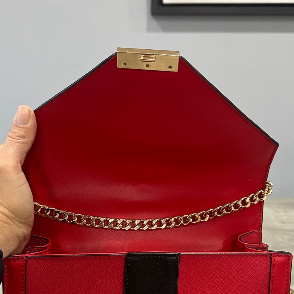 Michael Kors Red and Black Studded Crossbody Bag - Picture 6 of 8